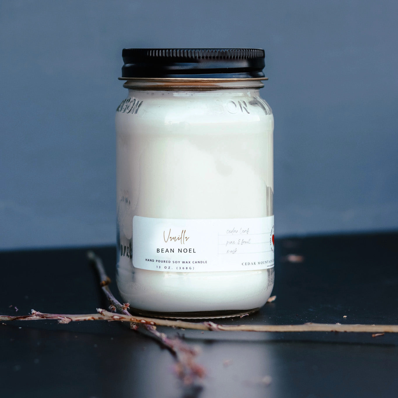 13 oz Mason Jar Soy Candle - Vanilla Bean Noel