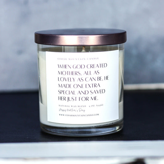 "When God created mothers..." - Mother's Day Whiskey Glass Candle