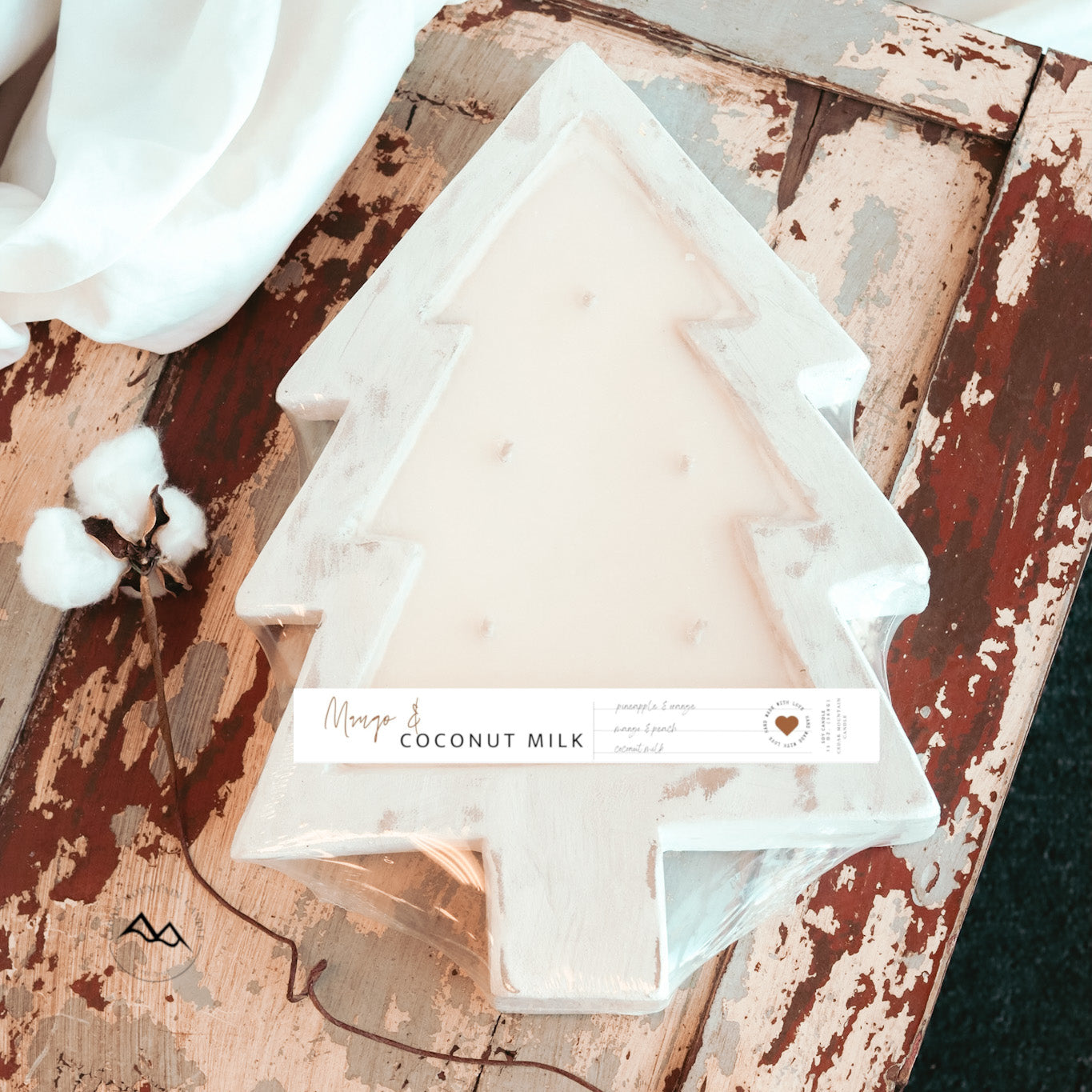 White Wood Tree Dough Bowl Candle - Choose Your Scent