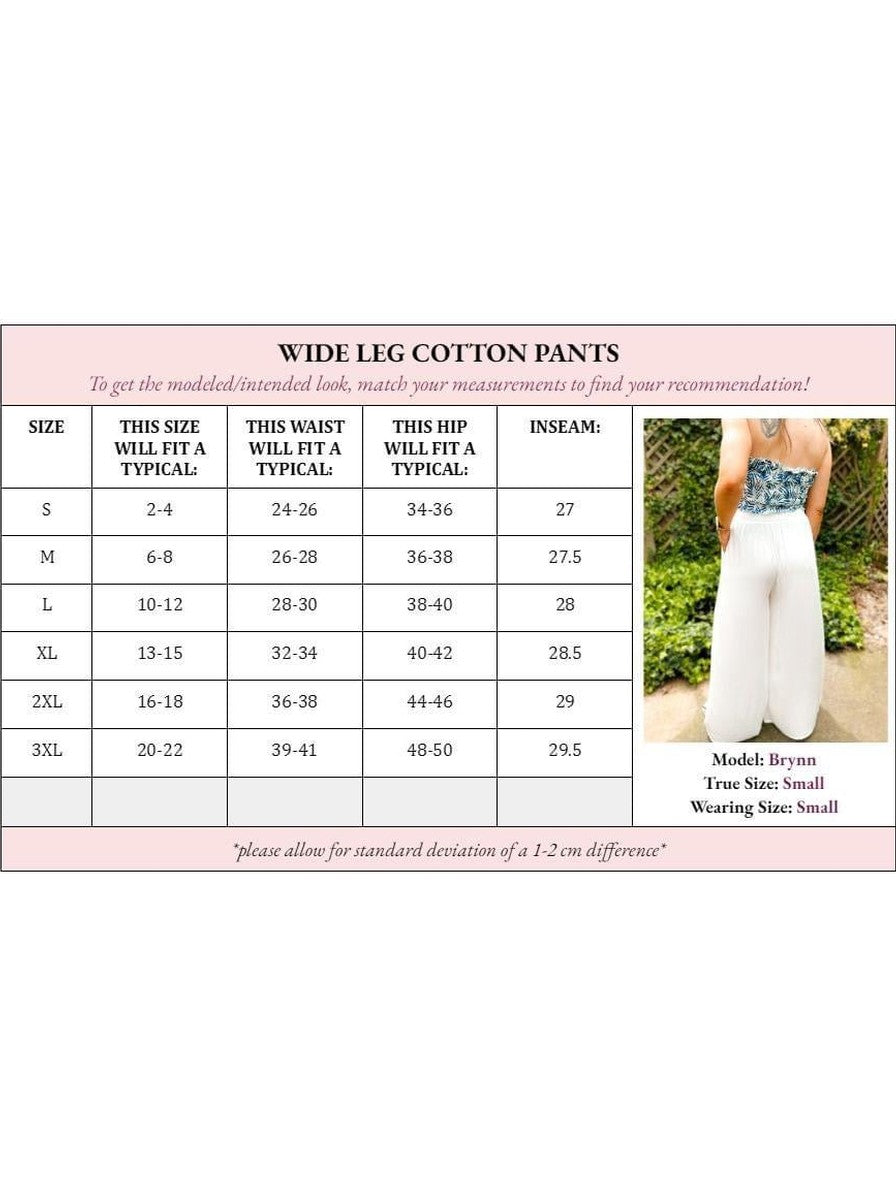 Zara Wide Leg Cotton Pants - Girl Code Couture