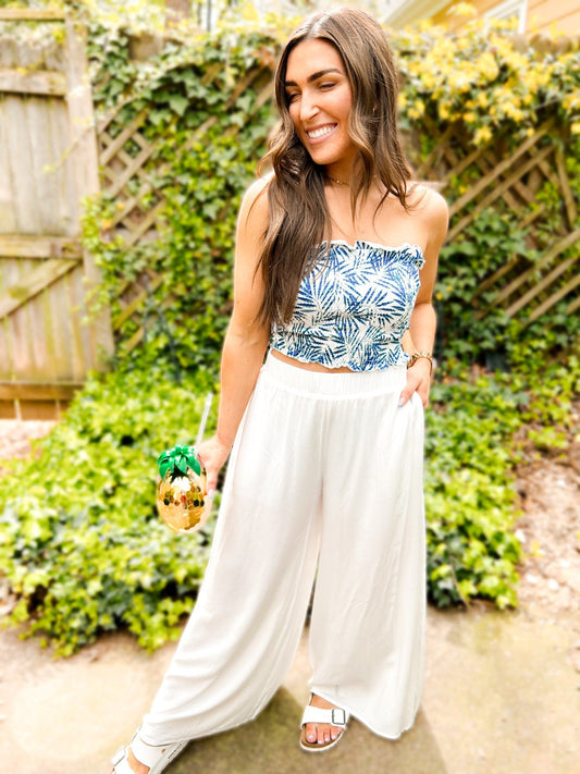 Zara Wide Leg Cotton Pants - Girl Code Couture